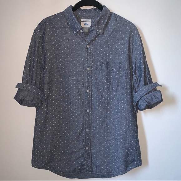 Old Navy Other - OLD NAVY slim fit chambray print button down shirt